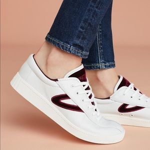 tretorn nylite silver check sneakers